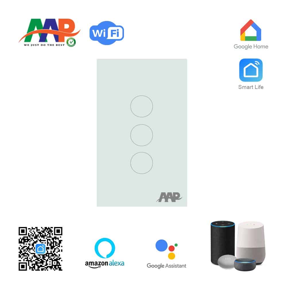 Công Tắc Cảm Ứng WiFi AAP (3 công tắc)